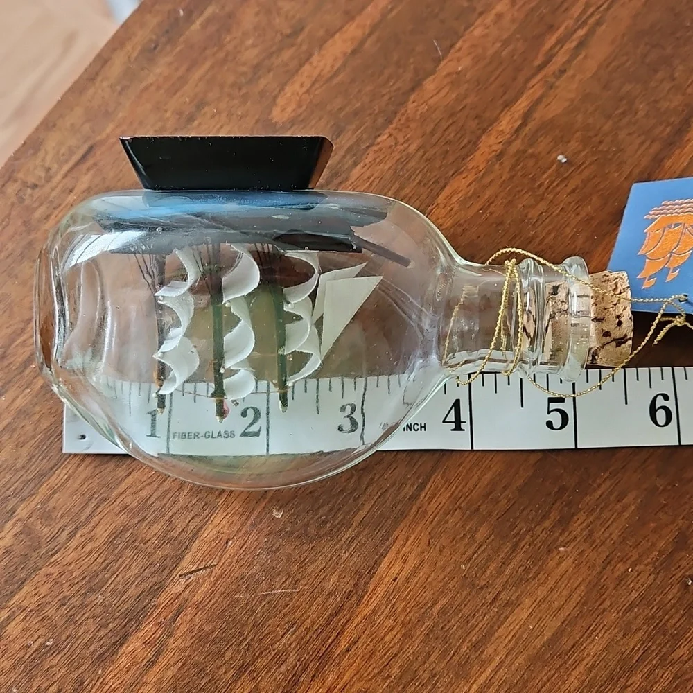 Vintage John Madison Three Mast Ship In A Bottle - Picture 12 of 12